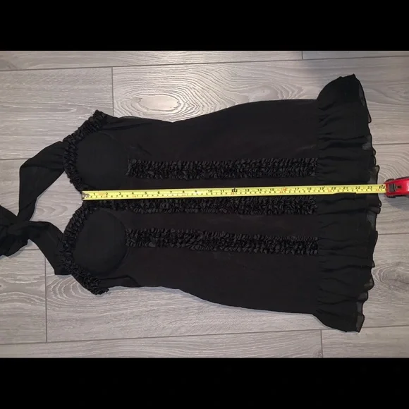 Black Bustier Ruffle Dress - Picture 9 of 10